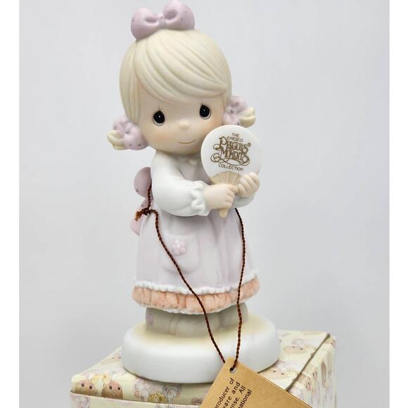 Precious Moments Figurine I'm A Precious Moments Fan 1990 Limited Box Tags - Picture 8 of 10